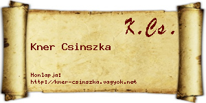 Kner Csinszka névjegykártya